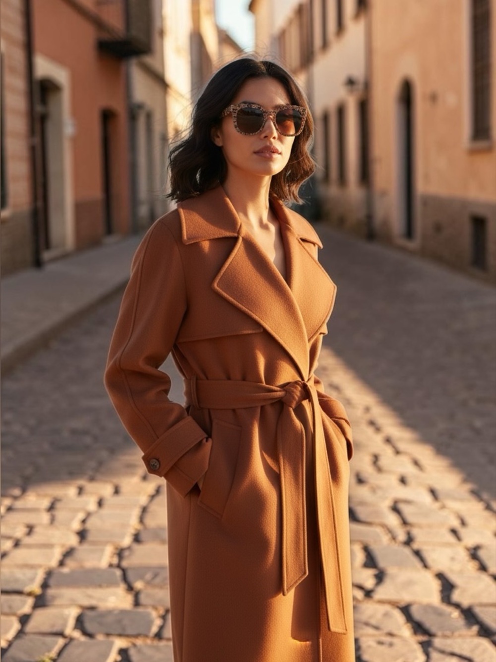 Marrakshi life the trench coat in terracotta color